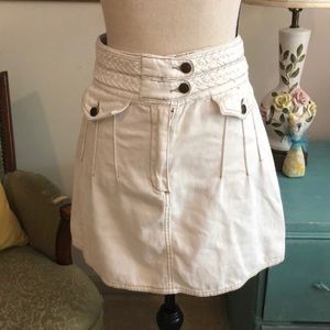 Free People | Off White Denim Skirt